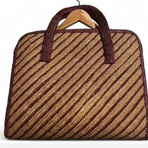 Elegant Brown and Tan Women's Handbag